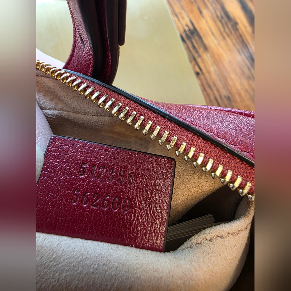 💙 Gucci Ophidia Mini Crossbody Bag in Blue Suede with Red Leather - Picture 12 of 14